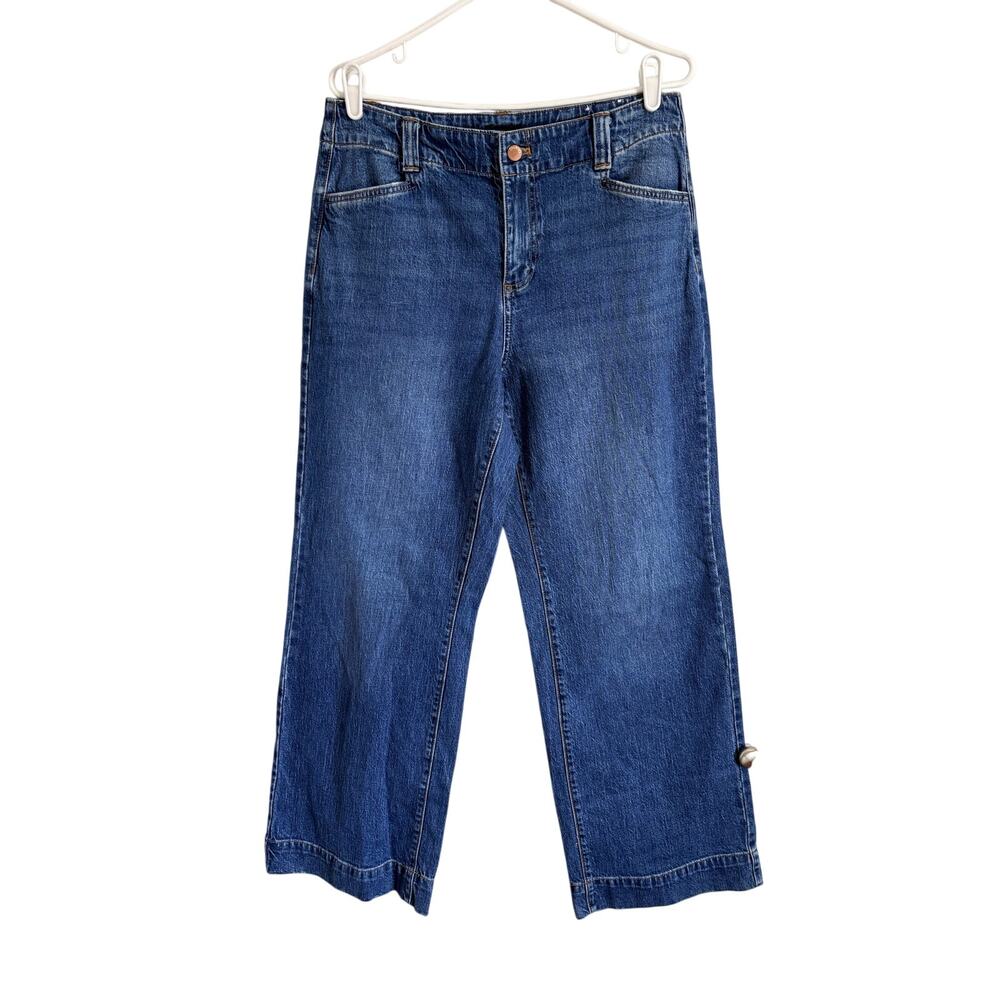 Talbots Classic Jean Trouser Wide Leg High Waist Kinney Size 10 Elevated Basic